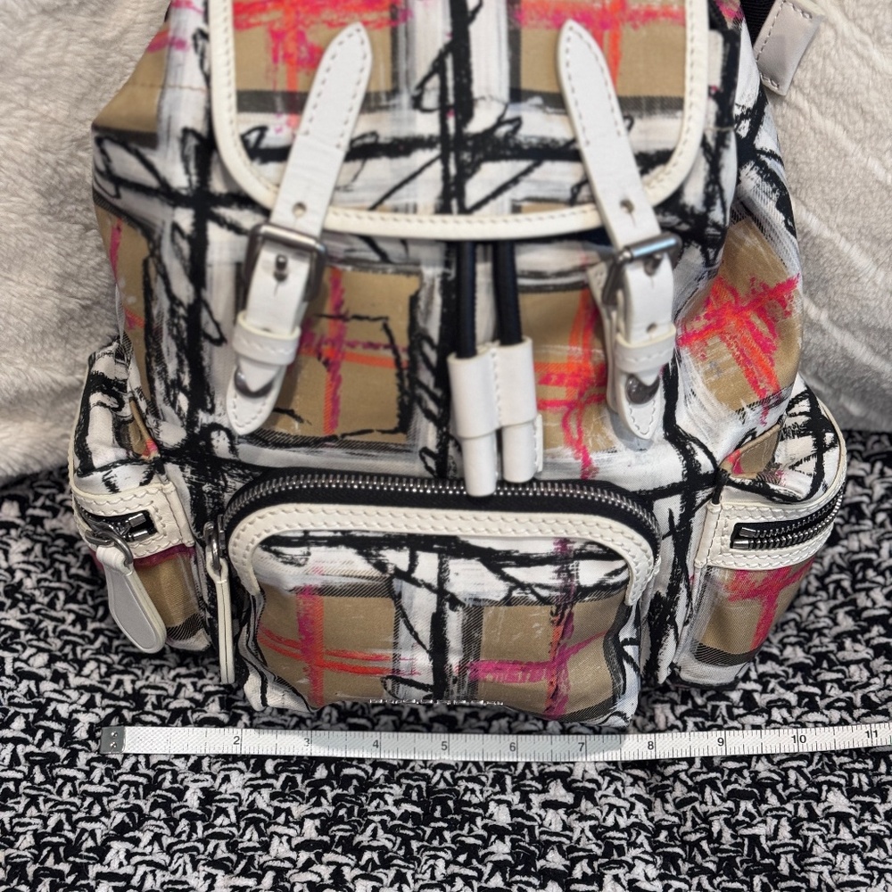 Burberry Scribble Graffiti Nova Check Backpack Rare Find, Authentic, Pristine! - Picture 14 of 15